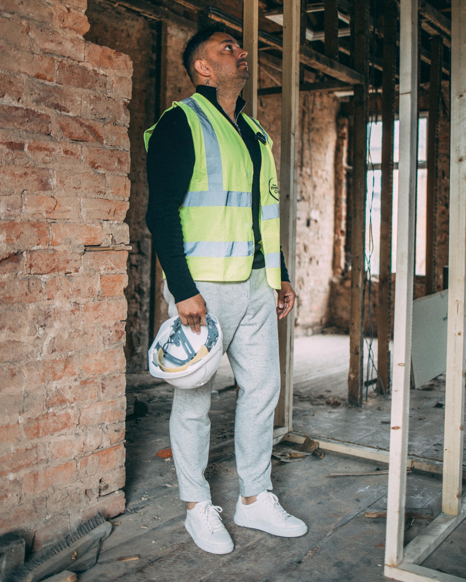 Ste Hamilton on site during a property refurbishment